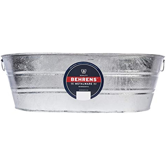 Behrens Hot Dipped Galvanized Steel Oval PlanterTub 16-Gallon