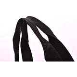 Clear Tote Bag - Zipper Closure, Long Shoulder Strap, Fabric Trimming. (Black)