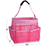 Mesh Shower Bag - Easily Carry, Organize Bathroom Toiletry Essentials While Taking a Shower. (9-Pockets | Pink)