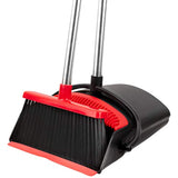 Broom and Dustpan Set - Strongest NO MORE TEARS 80% Heavier Duty - Upright Standing Dust Pan with Extendable Broomstick for Easy Sweeping - Easy Assembly Great Use for Home Kitchen Room Office Lobby