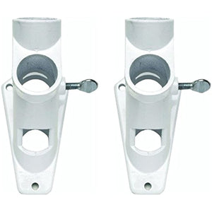 Valley Forge Flag 2 Position 1" White Powder Coated Aluminum Flag Pole Bracket (2 Pack)