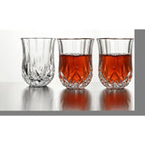 Le'raze Posh Crystal Collection Shot Glass Perfect for Serving Scotch, Whiskey, Tequila, or Vodka (Set of 6 - 2oz. Drink Shot Cups, Tumblers)