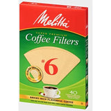 Melitta #6 Cone Coffee Filters, Natural Brown, 40 Count