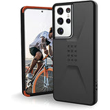 URBAN ARMOR GEAR UAG Designed for Samsung Galaxy S21 Ultra Case Black Sleek Ultra-Thin Shock-Absorbent Civilian Protective Cover, [6.8 inch Screen]