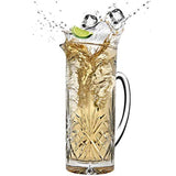 Elegant Crystal Martini Pitcher with Handle, for Ice Tea, Juice, Fruit Punch, Water and Beverages - 34oz. Iced Tea Glass Pitcher