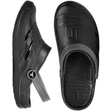Telic Unisex Dream Clog - Slip-Resistant Comfort Sandal, Midnight Black/Gray, 13 Women/12 Men