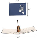 Handmade 3D Pop Up Cards - Guitar Handmade Pop Up Greeting Card for Your Loved Ones, Wedding Anniversary Card for Couple, Valentine Day, Happy Birthday Cards