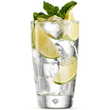 Attractive Glassware Set of 8 Highball Drinking Glasses, 16oz. Beer Glasses, Home & Party Drinkware Set.