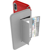 Speck Products Compatible Phone Case for Apple iPhone Xs and iPhone X, Presidio Folio Case, Heathered Heartrate Red/Heartrate Red/Graphite Grey (110575-7359)