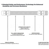 Highcraft GUHDZD3436Q 36" Flexible Yellow Epoxy Coated Gas Line Connector with 1" O.D. and 3/4'' FIP x 3/4'' MIP Fittings, Stainless Steel