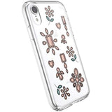 Speck Products Presidio Clear + Print iPhone XR Case, DancingDiamonds Peach Gold/Clear