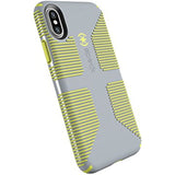 Speck Products CandyShell Grip Cell Phone Case for iPhone XS/iPhone X - Nickel Grey/Antifreeze Yellow