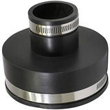Supply Giant 6I56 Flexible Pvc Reducing Coupling with Stainless Steel Clamps, 4 x 1-1/2 Inch, Black