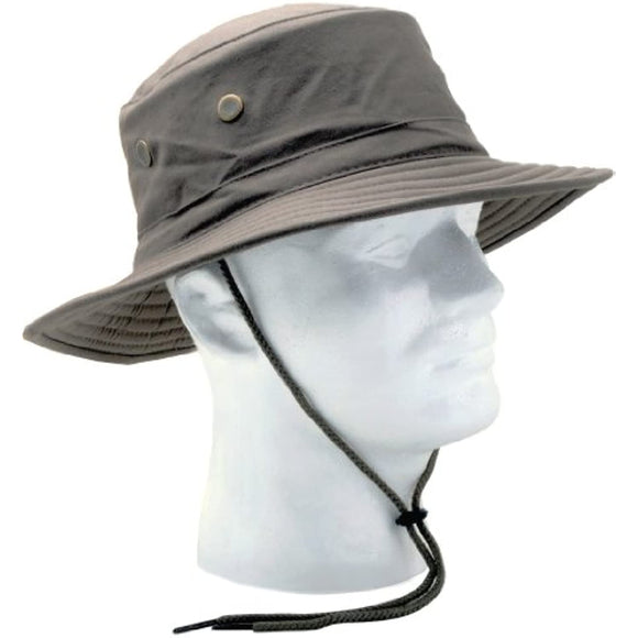 Sloggers Classic Cotton Hat with Wind Lanyard, Dark Brown, UPF 50+ Maximum Sun Protection, Style 4471DB,Adjustable Medium to Large