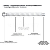 Flextron FTWC-S34-18F 18" Corrugated Connector for Water Heater with 3/4" Fip and 3/4" Pex Ends, Stainless Steel