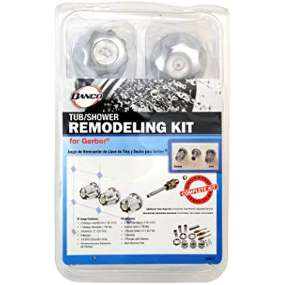 DANCO Bathtub and Shower 3-Handle Remodel/Rebuild Trim Kit for Gerber Faucets | Knob Handle | 11B-1H, 11B-1C, 11B-4D | Chrome (39617)