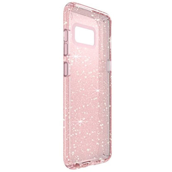 Speck Products Presidio Clear+ Glitter Cell Phone Case for Samsung Galaxy S8 - Rose Pink With Gold Glitter