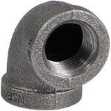 Supply Giant CNOM0034 FBA_BMNL0012 1/2"" 90 Degree Malleable Iron Elbow Fitting for High Pressures with Female Thread Connects and Black Finish"