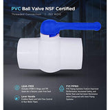 Midline Valve PVC Ball Valve Blue T-Handle for Potable Water 4 in. FIP White Plastic (487U400)