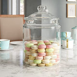 Set of 2 - Glass Canister Set for Kitchen Counter + Labels & Marker - Glass Cookie Jars with Airtight Lids - Food Storage Containers with Lids Airtight for Pantry - Flour, Sugar, Coffee, Cookies, etc.