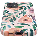 Speck Products Presidio Edition iPhone 12 Mini Case, White/Rosy Pink/Watercolor Roses