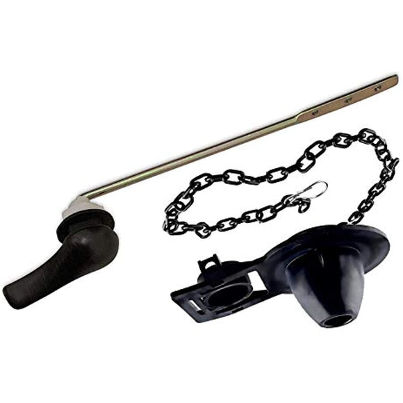 Front Mount Bronze Toilet Handle Replacement with 2 inch Universal Toilet Flapper Replacement and Chain