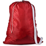 Shoulder Strap Laundry Bag - Drawstring Locking Closure, Durable Nylon Material, Large Capacity, Heavy Duty Stitching, Hands Free Carrying, Perfect for Laundromat or College Dorm. (Red | 30" x 40")