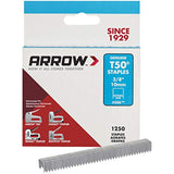 Arrow 506 Heavy Duty T50 3/8-Inch Staples for Upholstery, Construction, Furniture, Crafts, 1250-Pack