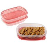 Rubbermaid TakeAlongs Rectangle Food Storage Container, 4 Cup, Tint Chili, 3 Count