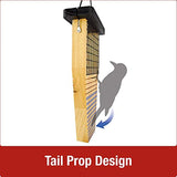 Nature's Way Bird Products CWF1 Tail-prop Suet Bird Feeder 12"H x 7.875"L x 3"W, Brown