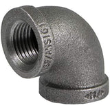 Supply Giant CNOM0034 FBA_BMNL0012 1/2"" 90 Degree Malleable Iron Elbow Fitting for High Pressures with Female Thread Connects and Black Finish"