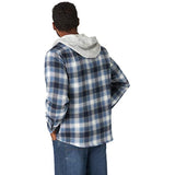 Wrangler Authentics Men's Long Sleeve Quilted Lined Flannel Shirt Jacket with Hood, Vintage Night, 3X-Large