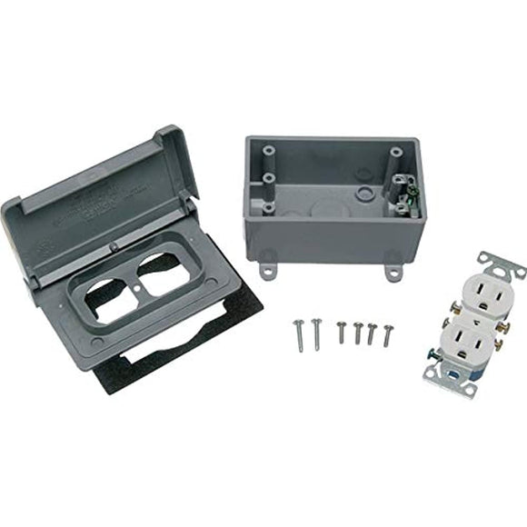 THOMAS & BETTS WPKDTR-H-G Red Dot Weatherproof Electrical Box Outdoor Outlet Kit