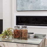 2 1-Gallon Glass Jars with Stainless Steel Airtight Lids + Marker & Labels, Cookie Jar & Candy Jar for Buffet, Coffee & Flour Canister Sets for Kitchen Counter, Laundry Room Storage & Pantry