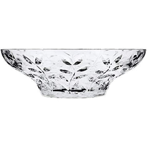 Elegant Crystal Round Bowl with Beautiful leaf design, Serving Bowl, Centerpiece For Home,Office,Wedding Decor, Fruit, Snack, Dessert, Server