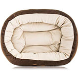 Aspen Pet Oval Cuddler Pet Bed for Small Breeds 20-inch by 16-inch Chocolate Brown