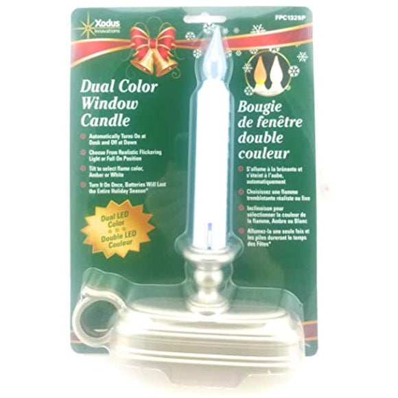 Battery Operated 9 inch Window Candle with Tilt to Change Flame Color and Dusk to Dawn Light Sensor Timer,