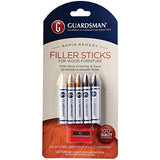 Guardsman Wood Repair Filler Sticks - 5 Colors Plus Sharpener, Repair and Restore Scratched Furniture
