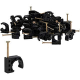 Highcraft ID234x100-K Half Clamp J-Hook with Nail For Pex Tubing Pipe Support, 1/2 in, Black