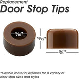 Premium Rubber Door Stop Stud Replacement Tips – Doorstopper Bumpers, Springe Hinge End Caps for Wall & Floor Protection – Universal Size (Brown)