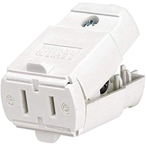 Leviton 102-WP 016-00102-0WP 15 Amp, 125 Volt, Cord Outlet, 1 Pack, White