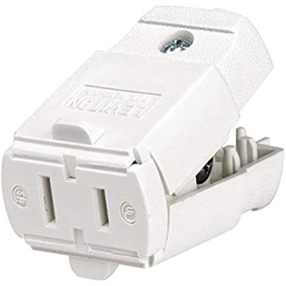 Leviton 102-WP 016-00102-0WP 15 Amp, 125 Volt, Cord Outlet, 1 Pack, White