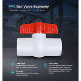 Midline Valve PVC Ball Valve Red T-Handle Water Shut-Off 1 in. FIP Plastic (482U100)
