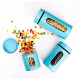 Quality Modern Aqua Stainless Steel Canister Set for Kitchen Counter with Glass Window & Airtight Lid - Food Storage Containers with Lids Airtight - Pantry Storage and Organization Set