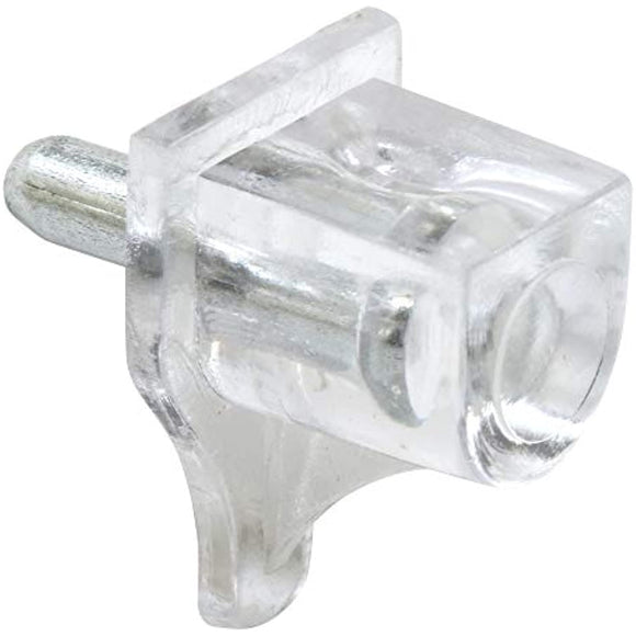 Slide-Co 242159 Small Shelf Support Peg, 1/8 inch Metal Stem, Clear Plastic Support (Pack of 8)