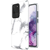Speck Products Presidio Inked Samsung Galaxy S20 Ultra Case, CarraraMarble Matte/Grey