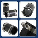 Supply Giant 6I44 Flexible Pvc Coupling with Stainless Steel Clamps, 1 Inch, Black