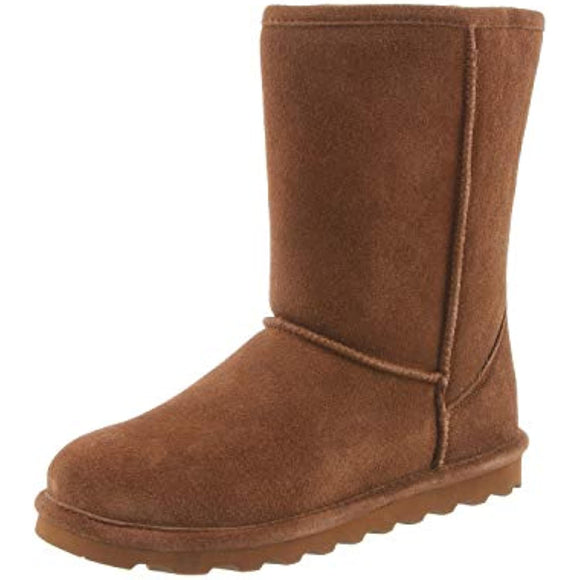 BEARPAW Women's Elle Short Hickory Size 8 | Women's Boot Classic Suede | Women's Slip On Boot | Comfortable Winter Boot