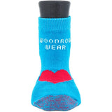 Woodrow Wear, Power Paws Advanced Dog Socks, Blue with a Red Heart, L, Fits 75-95 pounds