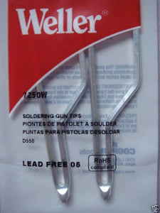 7250W Tip - Weller Soldering Tips - Replacement for D550 Soldering Guns (Pack of 2 Tips)